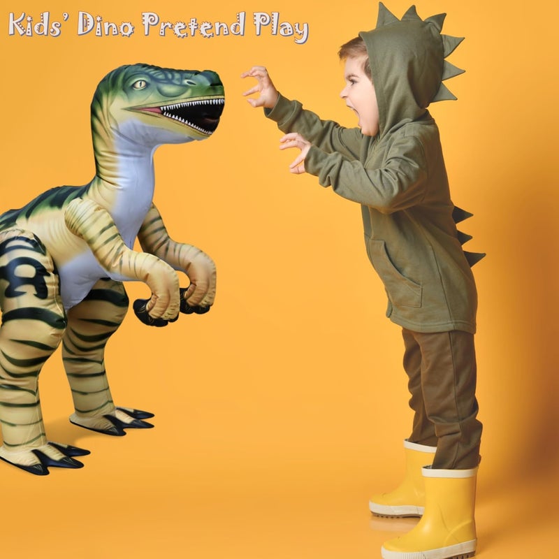 Jet Creations Large Inflatable Velociraptor Dinosaur - Durable & Lifelike - 51 Inches, Multi - Image 2